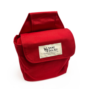 sport dog first-aid kit in red bag