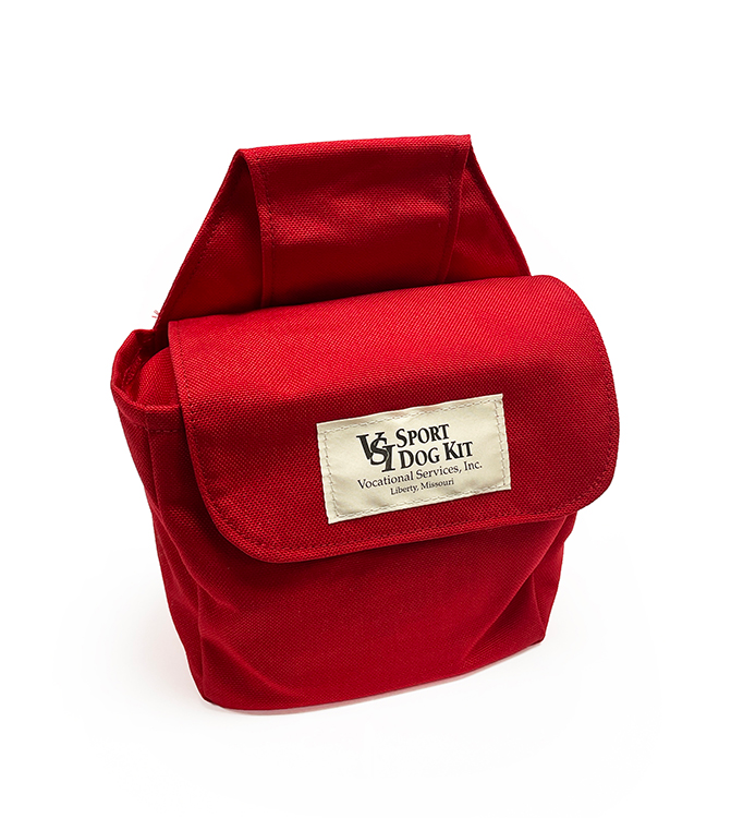 sport dog first-aid kit in red bag